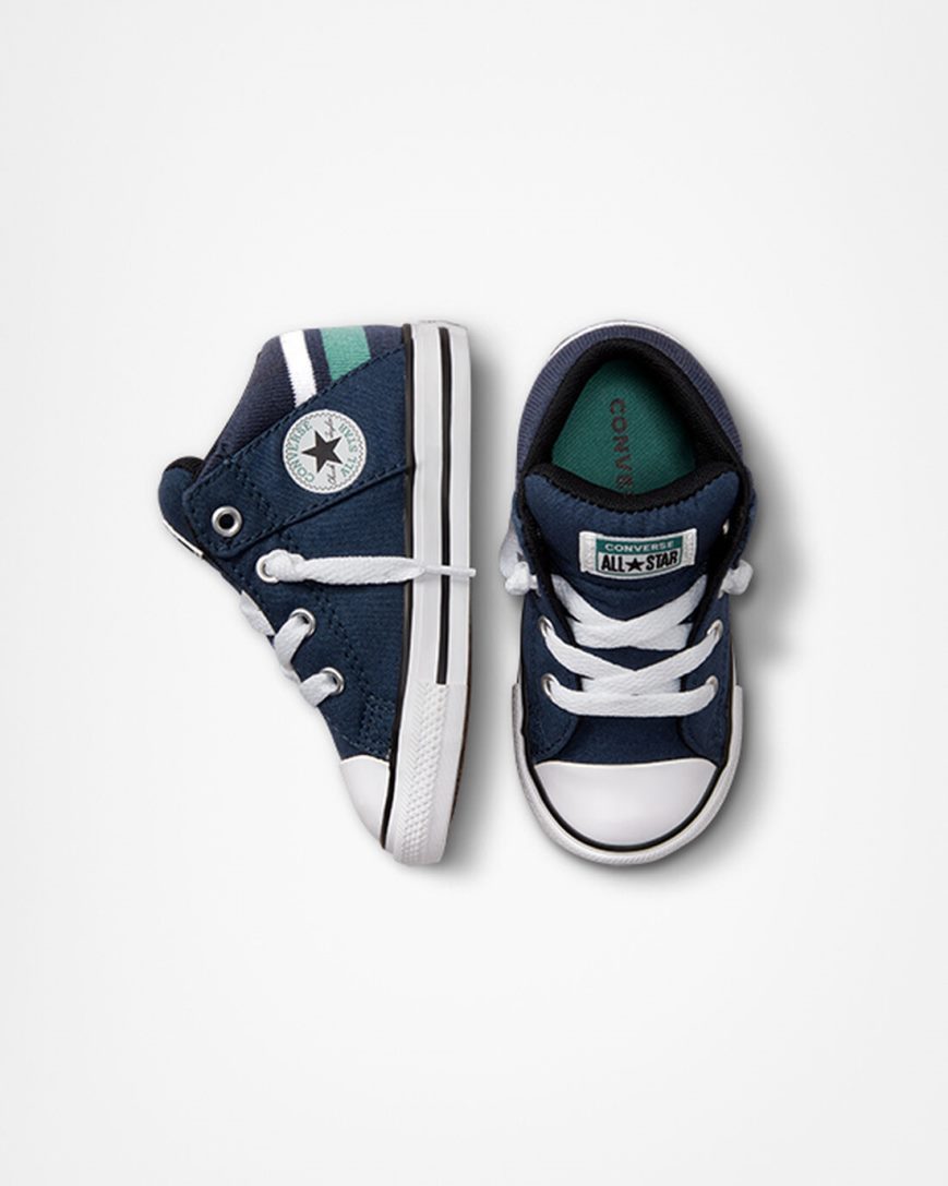 Tenis Converse Chuck Taylor All Star Axel Varsity Cano Alto Menina Azul Marinho Branco | PT F0T38P5